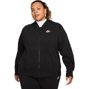 Nike NSW CLUB FLC FZ HDY STD PLUS Damen Sweatshirt, schwarz, größe 1x