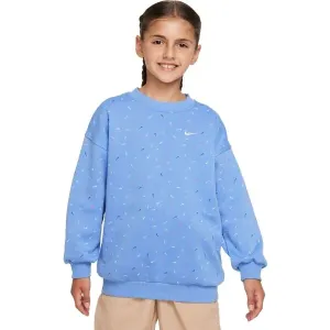 Nike NSW CLUB FLC OVRSZD CRW LOGO Sweatshirt für Mädchen, blau, größe M