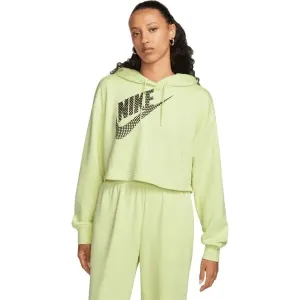 Nike NSW FLC PO HOODIE CROP DNC Damen Sweatshirt, hellgrün, größe XL