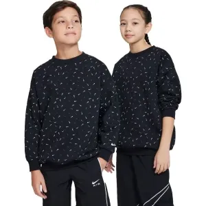 Nike NSW ICON FLC CREW LOGO PRNT Kinder Sweatshirt, schwarz, größe XL