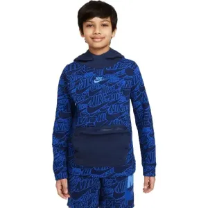 Nike NSW NIKE READ AOP FT PO HD B Jungen Sweatshirt, blau, größe L