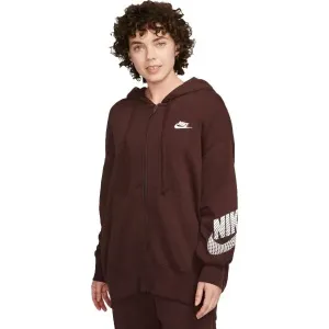 Nike NSW PHNX FLC FZ HOODIE DNC Damen Sweatshirt, braun, größe L