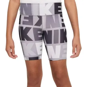 Nike DF ONE BKE SHRT LOGO PRNT Elastische Mädchenshorts, grau, größe XL
