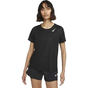 Nike DF RACE TOP SS W Damen Sportshirt, schwarz, größe L