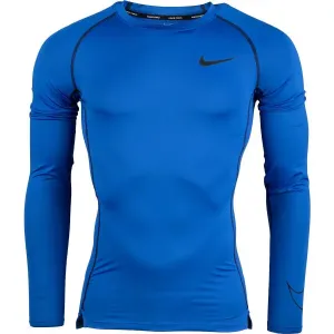 Nike NP DF TIGHT TOP LS M Herren Trikot mit langen Ärmeln, blau, größe M