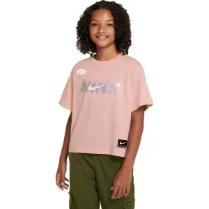 Nike NSW TEE BOXY ICON CLASH Mädchenshirt, rosa, größe XL