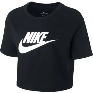 Nike NSW TEE ESSNTL CRP ICN FTR W Damenshirt, schwarz, größe L