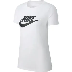 Nike NSW TEE ESSNTL ICON FUTURA Damen Shirt, weiß, größe M