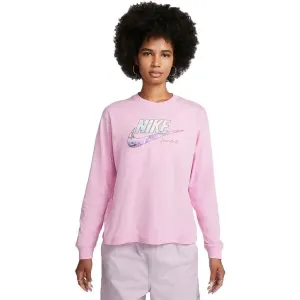 Nike NSW TEE OC 1 LS BOXY Langärmliges Damenshirt, rosa, größe L