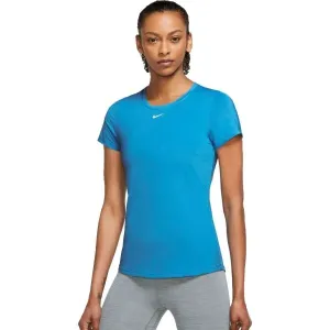 Nike ONE DF SS SLIM TOP W Damen Sportshirt, blau, größe S