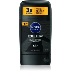 Nivea Men Deep festes Antitranspirant für Herren Black Carbon Dark Wood 50 ml