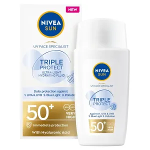 Nivea Sun Triple Protect leichte feuchtigkeitsspendende Creme für die Breunung SPF 50+ 40 ml