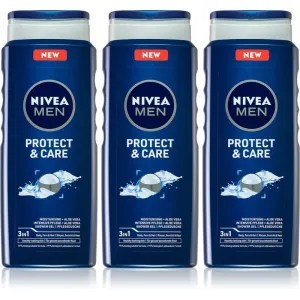 Nivea Men Protect & Care Duschgel für Herren 3 x 500 ml (vorteilhafte Packung)