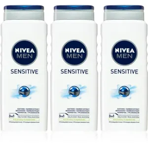 Nivea Men Sensitive Duschgel für Herren 3 x 500 ml (vorteilhafte Packung)