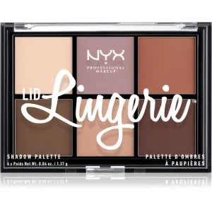 NYX Professional Makeup Lid Lingerie Palette mit 6 Übergangsschatten Farbton 01 Lingerie Shadow Palette 6 x 1.37 g