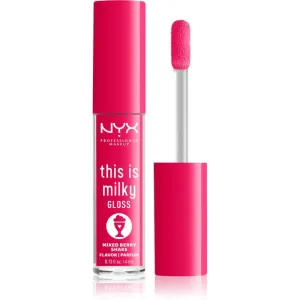 NYX Professional Makeup This is Milky Gloss Milkshakes Hydratisierendes Lipgloss mit Parfümierung Farbton 09 Berry Shake 4 ml