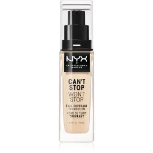 NYX Professional Makeup Can't Stop Won't Stop Full Coverage Foundation Foundation mit hoher Deckkraft Farbton 02 Alabaster 30 ml