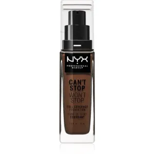 NYX Professional Makeup Can't Stop Won't Stop Full Coverage Foundation Foundation mit hoher Deckkraft Farbton Deep Espresso 30 ml