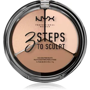 NYX Professional Makeup 3 Steps To Sculpt Konturier-Palette für die Wangen Farbton 01 Fair 15 g