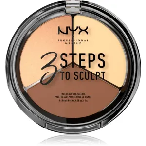 NYX Professional Makeup 3 Steps To Sculpt Konturier-Palette für die Wangen Farbton 02 Light 15 g