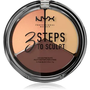 NYX Professional Makeup 3 Steps To Sculpt Konturier-Palette für die Wangen Farbton 03 Medium 15 g