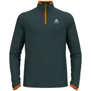 Odlo MIDLAYER 1/2 ZIP RUN EASY WARM Sweatshirt mit kurzem Reißverschluss;, dunkelgrün, größe L