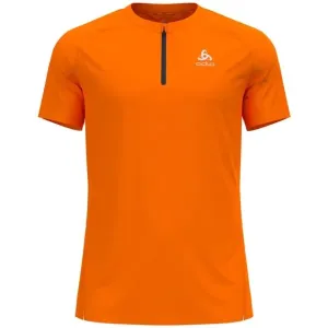 Odlo AXALP TRAIL T-SHIRT CREW NECK S/S 1/2 ZIP Herren Funktionsshirt, orange, größe M