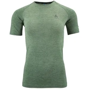 Odlo W CREW NECK S/S ESSENTIAL SEAMLESS Damen Sportshirt, grün, größe L