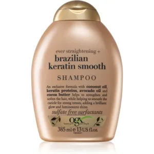 OGX Brazilian Keratin Smooth glättendes Shampoo für glänzendes und geschmeidiges Haar 385 ml
