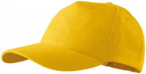5-Panel-Baseballmütze, gelb, einstellbar