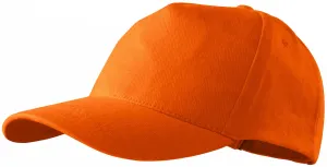 5-Panel-Baseballmütze, orange, einstellbar