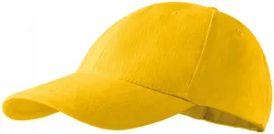 6-Panel-Baseballmütze, gelb, einstellbar