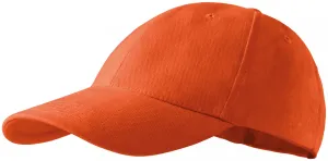 6-Panel-Baseballmütze, orange, einstellbar