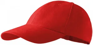 6-Panel-Baseballmütze, rot, einstellbar