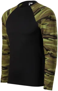 Camouflage T-Shirt mit langen Ärmeln, Tarnung grün, S