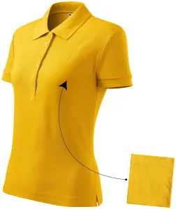 Damen einfaches Poloshirt, gelb, XS