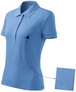 Damen einfaches Poloshirt, Himmelblau, XL