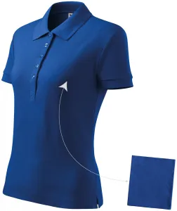 Damen einfaches Poloshirt, königsblau, XS