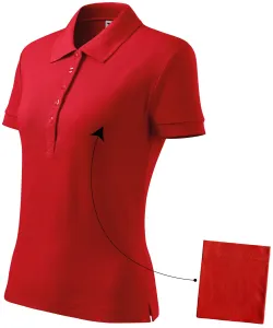 Damen einfaches Poloshirt, rot, S #707048