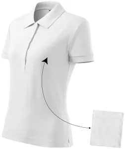 Damen einfaches Poloshirt, weiß, L #377434