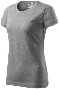 Damen einfaches T-Shirt, dunkelgrauer Marmor, XL