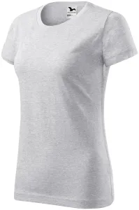 Damen einfaches T-Shirt, hellgrauer Marmor, XS