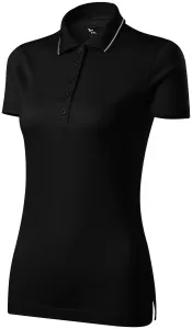 Damen elegantes mercerisiertes Poloshirt, schwarz, S