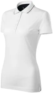 Damen elegantes mercerisiertes Poloshirt, weiß, L
