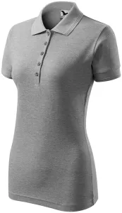 Damen elegantes Poloshirt, dunkelgrauer Marmor, XL