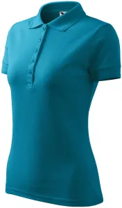 Damen elegantes Poloshirt, dunkles Türkis, S #707231