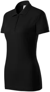 Damen eng anliegendes Poloshirt, schwarz, 3XL