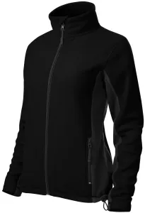 Damen Fleece-Kontrastjacke, schwarz, L #709721