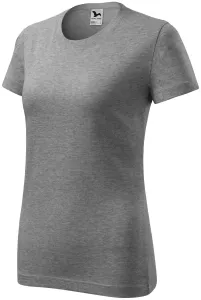 Damen klassisches T-Shirt, dunkelgrauer Marmor, XL