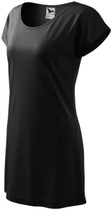 Damen langes T-Shirt/Kleid, schwarz, L #704495